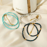 18K Plated Stainless Steel Lapis Turquoise Choker Necklace for Women