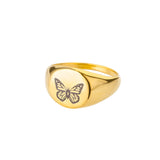 Stainless Steel Rings For Women Men Bee Planet Butterfly Ring