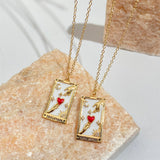 Vintage Tarot Pendant Necklace Gold-plated Square Necklaces For Women Girls