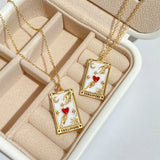 Vintage Tarot Pendant Necklace Gold-plated Square Necklaces For Women Girls