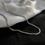 Y2K Sparkling Gypsophila Clavicle Necklace 925 Silver Women Jewelry