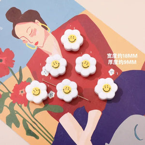 Ceramic Retro Flower Smile Face Bead DIY Jewelry Accessories