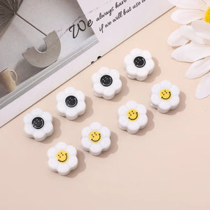 Ceramic Retro Flower Smile Face Bead DIY Jewelry Accessories