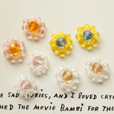 Retro Crystal Studs Flower DIY Jewelry Earrings Accessories