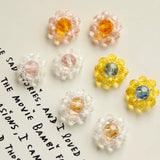 Retro Crystal Studs Flower DIY Jewelry Earrings Accessories