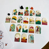 Women Plant Landscape Acrylic Pendant DIY Jewelry Earrings