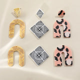 Geometry Retro Leopard Print Acrylic Earrings Pendant DIY Jewelry Accessories