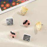 Geometry Retro Leopard Print Acrylic Earrings Pendant DIY Jewelry Accessories