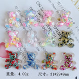 Bear Flash Powder Half Patch Acrylic DIY Hair Accessories Earrings