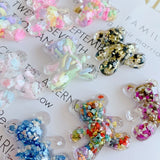Bear Flash Powder Half Patch Acrylic DIY Hair Accessories Earrings