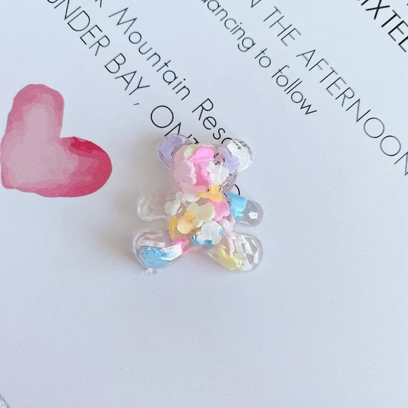 Bear Flash Powder Half Patch Acrylic DIY Hair Accessories Earrings