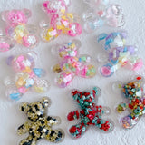 Bear Flash Powder Half Patch Acrylic DIY Hair Accessories Earrings