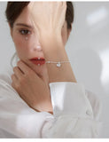 925 Silver Bracelet w/ Shell Love Pendant for Girlfriend
