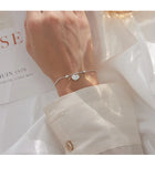 925 Silver Bracelet w/ Shell Love Pendant for Girlfriend