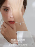 925 Silver Bracelet w/ Shell Love Pendant for Girlfriend