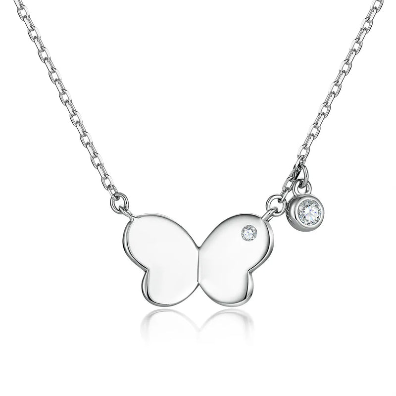 S925 Sterling Silver Butterfly Collarbone Necklace for Students