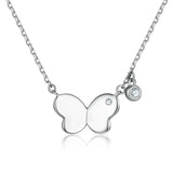S925 Sterling Silver Butterfly Collarbone Necklace for Students