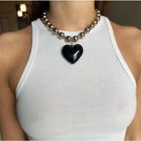 Retro Glass Colored Pendant Necklace for Women