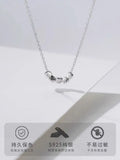 Geometric Sterling Silver 925 Necklace with Clavicle Chain for Women