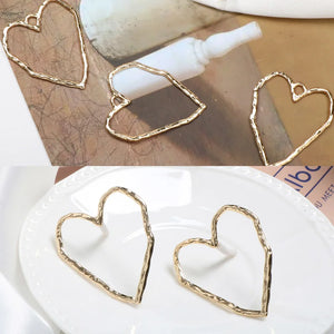 Geometric Love Peach Heart Pendant Earrings DIY Jewelry Accessories