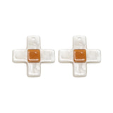 European & American Frigid Wind Acetic Acid Cross Earrings
