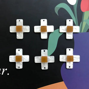 European & American Frigid Wind Acetic Acid Cross Earrings