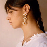 European & American Frigid Wind Acetic Acid Cross Earrings