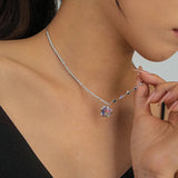 925 Silver Gradual Change Love Pendant Necklace for Women