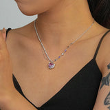 925 Silver Gradual Change Love Pendant Necklace for Women