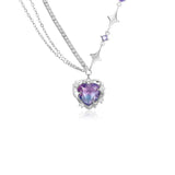 925 Silver Gradual Change Love Pendant Necklace for Women