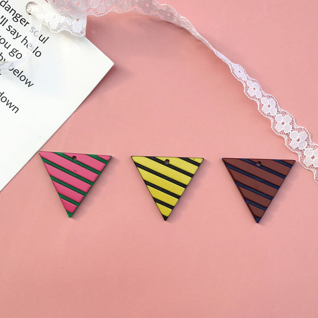 DIY Jewelry Earrings Accessory Materials - Small Flower Stripe Geometric Pendant