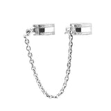 Safety Chain Clear CZ Charm Sterling Silver Jewelry