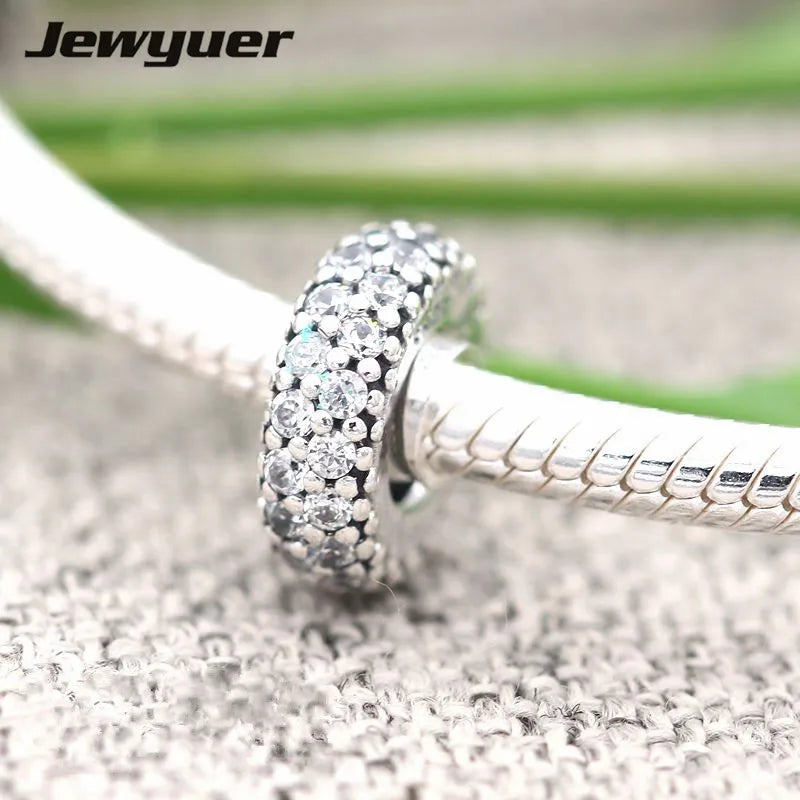 Spacer Charms 925 Sterling Silver Bead Charm Bracelet DIY for Women SP021