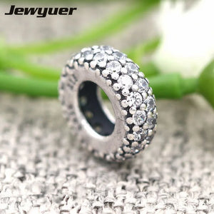 Spacer Charms 925 Sterling Silver Bead Charm Bracelet DIY for Women SP021
