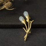 Vintage Magnolia Brooch Unique Silver Jewelry