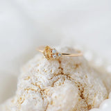 Irregular Citrine Diamond Open Adjustable Ring Charm Women's Silver Jewelry