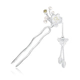 Butterfly Pearl Tassel Hairpin Silver Ancient Hanfu