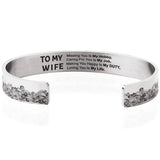 Inspirational Bracelets Engraved Cuff Bangle for Wife