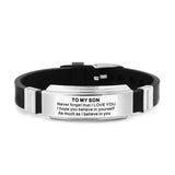 Personalized Son Bracelet, Graduation & Birthday Gift from Mom and Dad