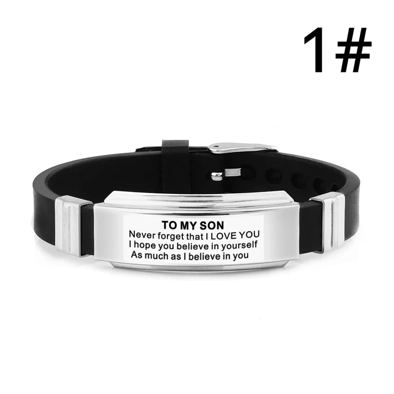 Personalized Son Bracelet, Graduation & Birthday Gift from Mom and Dad