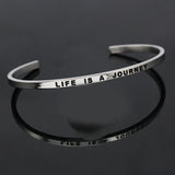 Silver Be Brave Cuff Band Bracelet for Women