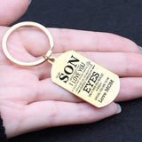 Son Gift Keychain Stainless Steel Dog Tag Pendant Love Mom Charm Jewelry