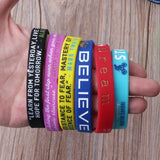 Inspirational Quote Silicone Bracelet Wristbands Men Women