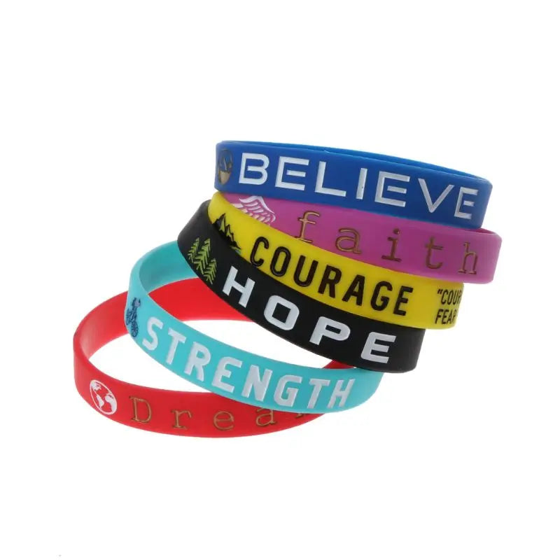 Inspirational Quote Silicone Bracelet Wristbands Men Women