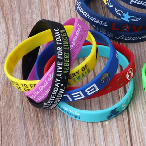 Inspirational Quote Silicone Bracelet Wristbands Men Women