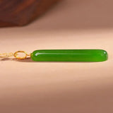Natural Hetian Green Jade Small Pendant Necklace for Women