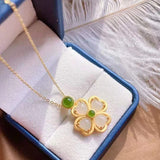 Hetian Jade Flower Necklace Pendant, Chinese Palace Jewelry