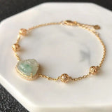 Chalcedony Jade Buddha Bracelet - Silver Jewelry