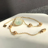 Ice Seed Chalcedony Jade Buddha Bracelet Silver Jewelry