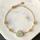 Chalcedony Jade Buddha Bracelet - Silver Jewelry